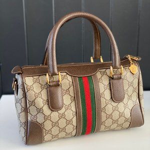 Vintage Gucci Brown Boston Bag - 002 39 0069